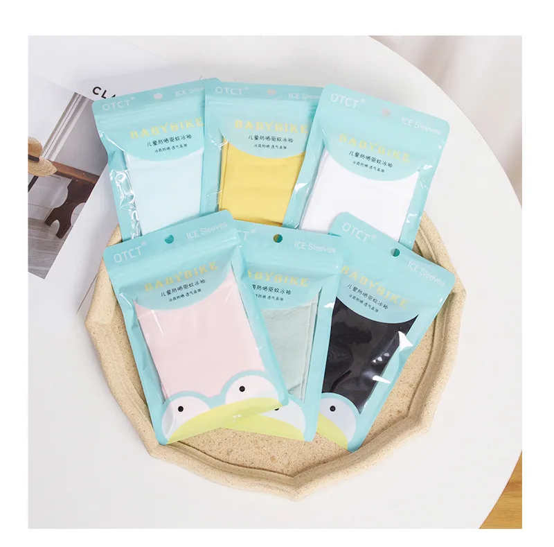 Summer  New Children's Ice Silk Oversleeve Solid Color Sun Protection Thin Ice Sleeve Breathable Mosquito Repellent Arm Protection Baby Oversleeve display picture 5