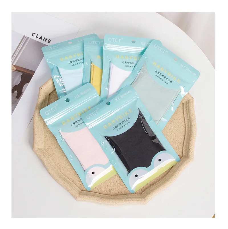 Summer  New Children's Ice Silk Oversleeve Solid Color Sun Protection Thin Ice Sleeve Breathable Mosquito Repellent Arm Protection Baby Oversleeve display picture 8