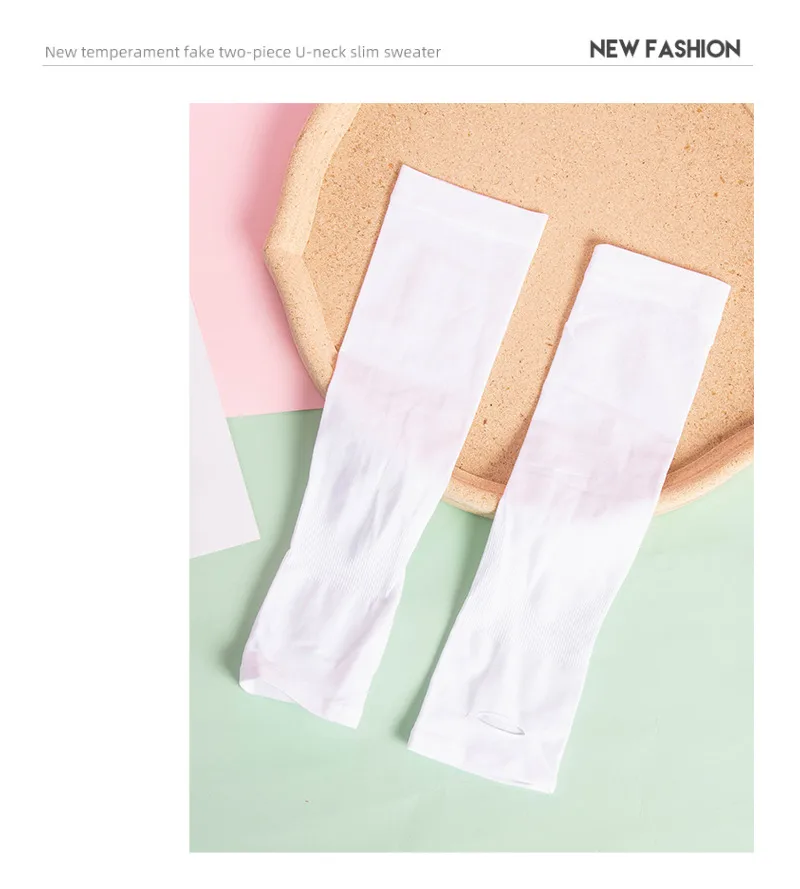 Summer  New Children's Ice Silk Oversleeve Solid Color Sun Protection Thin Ice Sleeve Breathable Mosquito Repellent Arm Protection Baby Oversleeve display picture 9