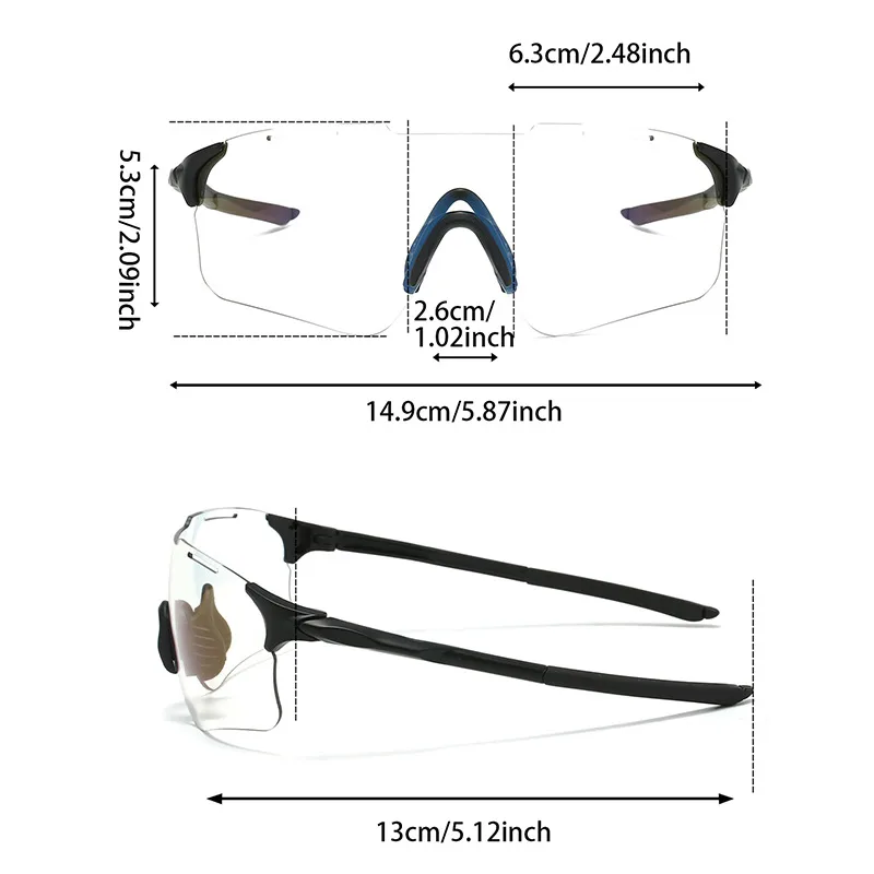 Style  New Color-changing Sports Glasses Outdoor Riding Sunglasses Men's And Women's Same Style Bicycle Windproof Sunglasses display picture 10