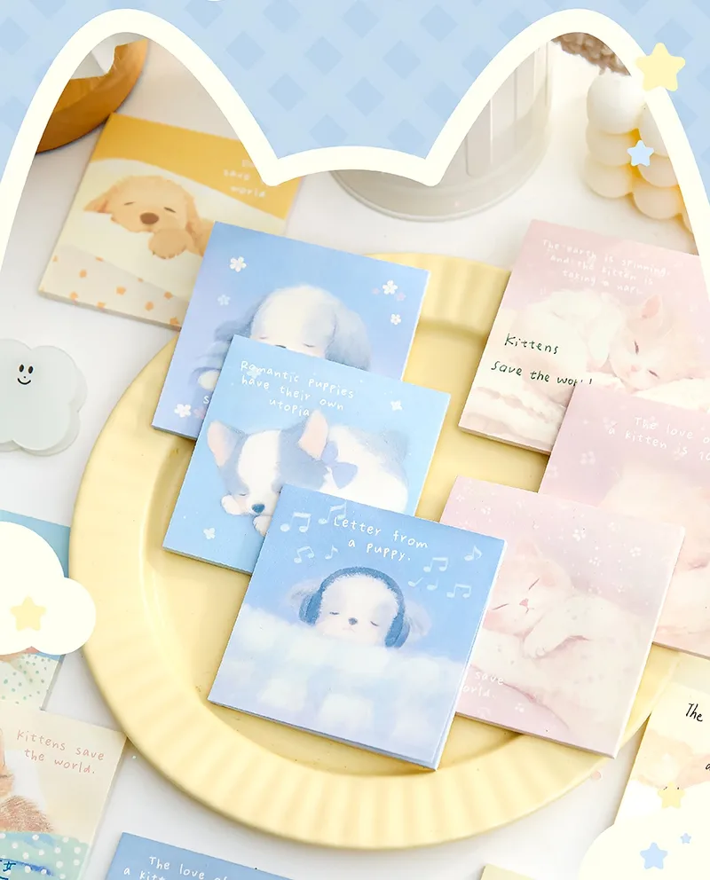 1 Piece 1 Set Animal Cat Class Learning School Paper Cartoon Style Cute Sweet Sticky Note display picture 1