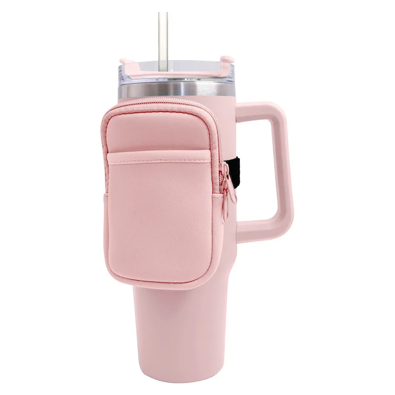 40 Oz Ice Cup Set Storage Bag Diving Material Non-slip Ice Cup Bottle Bag Car Absorbent Handle Insulation Cup Set display picture 9