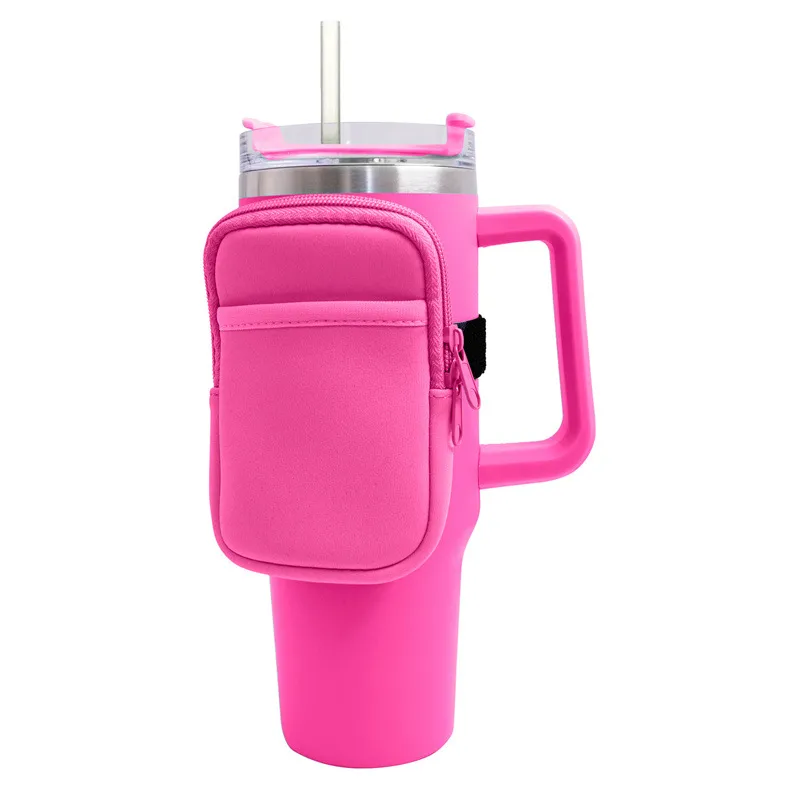 40 Oz Ice Cup Set Storage Bag Diving Material Non-slip Ice Cup Bottle Bag Car Absorbent Handle Insulation Cup Set display picture 10