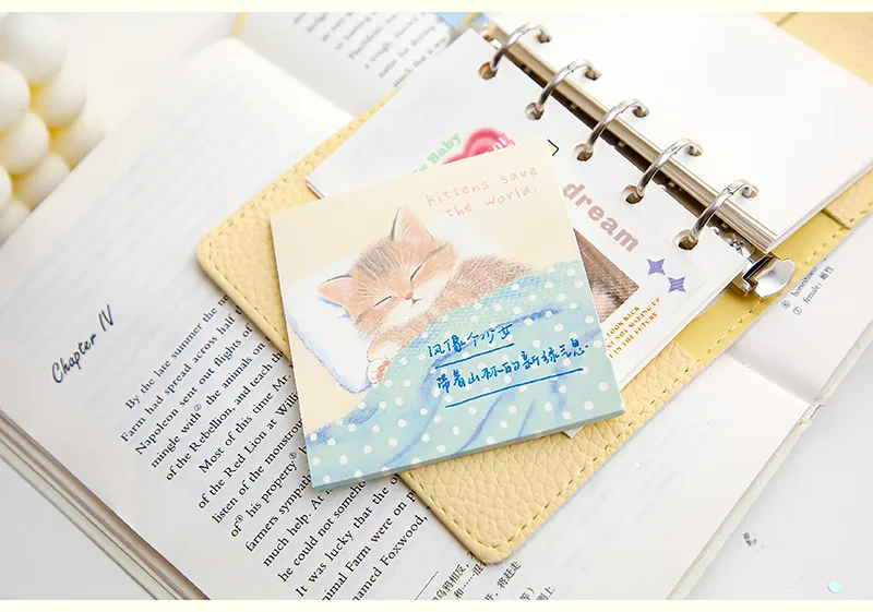 1 Piece 1 Set Animal Cat Class Learning School Paper Cartoon Style Cute Sweet Sticky Note display picture 7