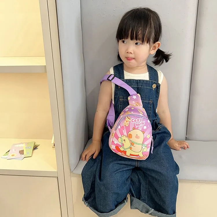 Kid'S Nylon Cartoon Capybara Cute Streetwear Oval Zipper Fanny Pack display picture 6