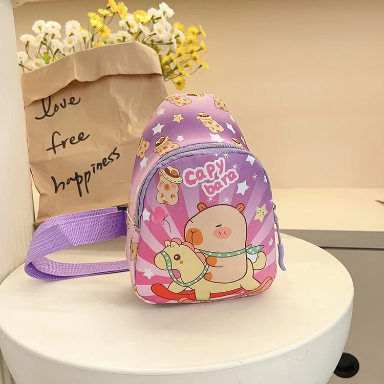 Kid'S Nylon Cartoon Capybara Cute Streetwear Oval Zipper Fanny Pack display picture 7
