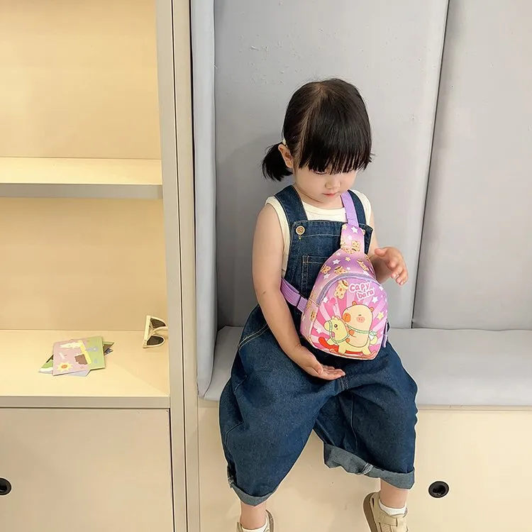 Kid'S Nylon Cartoon Capybara Cute Streetwear Oval Zipper Fanny Pack display picture 8