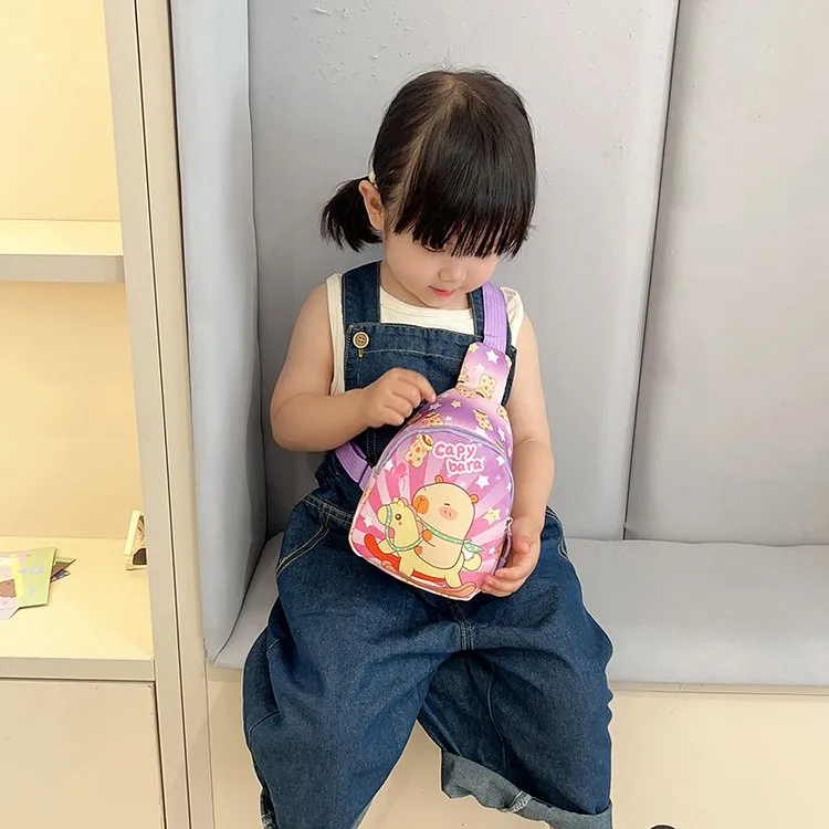 Kid'S Nylon Cartoon Capybara Cute Streetwear Oval Zipper Fanny Pack display picture 15