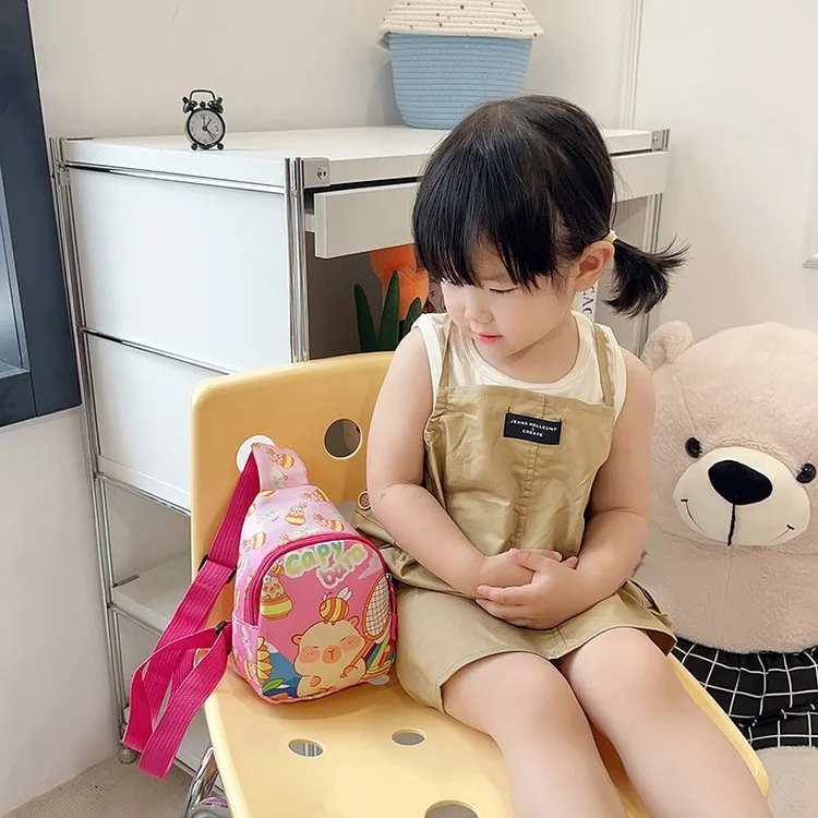 Kid'S Nylon Cartoon Capybara Cute Streetwear Oval Zipper Fanny Pack display picture 24