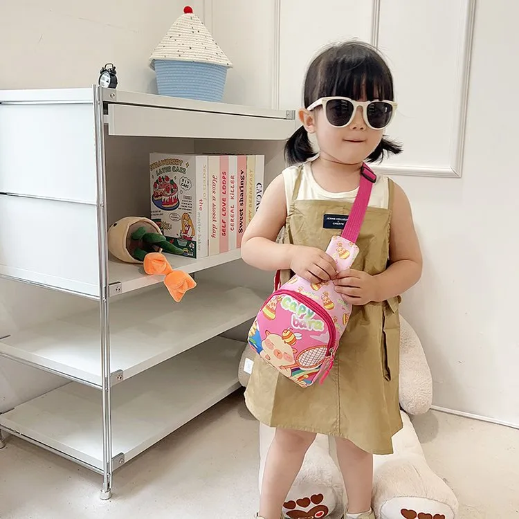 Kid'S Nylon Cartoon Capybara Cute Streetwear Oval Zipper Fanny Pack display picture 12