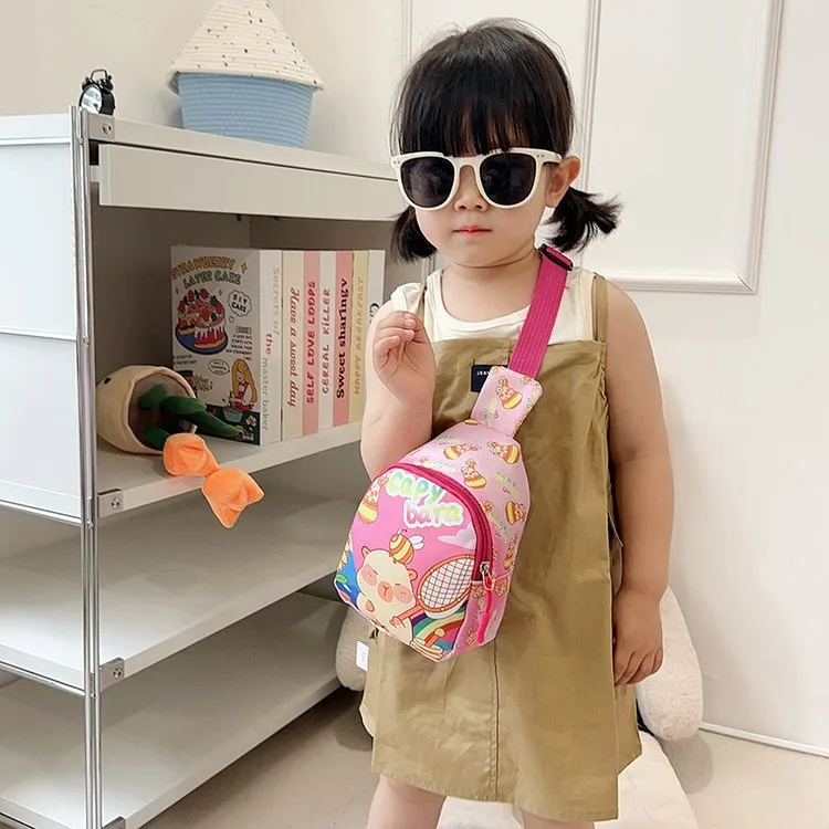 Kid'S Nylon Cartoon Capybara Cute Streetwear Oval Zipper Fanny Pack display picture 13