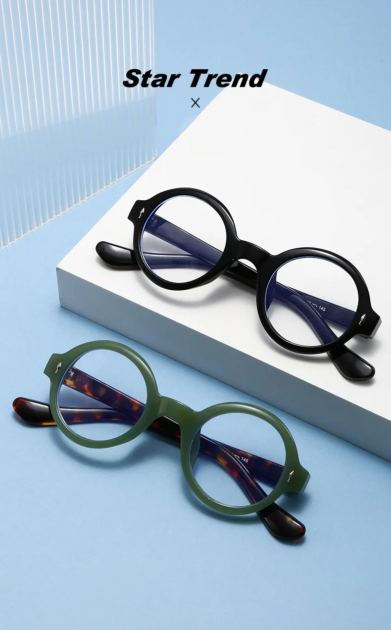 Retro Simple Style Framework Glasses PC UV400 Protection Round Frame Full Frame Glasses display picture 1