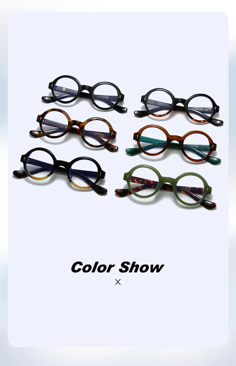 Retro Simple Style Framework Glasses PC UV400 Protection Round Frame Full Frame Glasses display picture 3