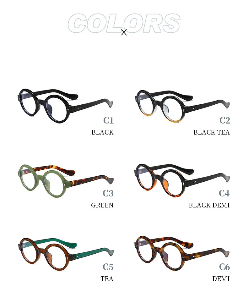 Retro Simple Style Framework Glasses PC UV400 Protection Round Frame Full Frame Glasses display picture 6
