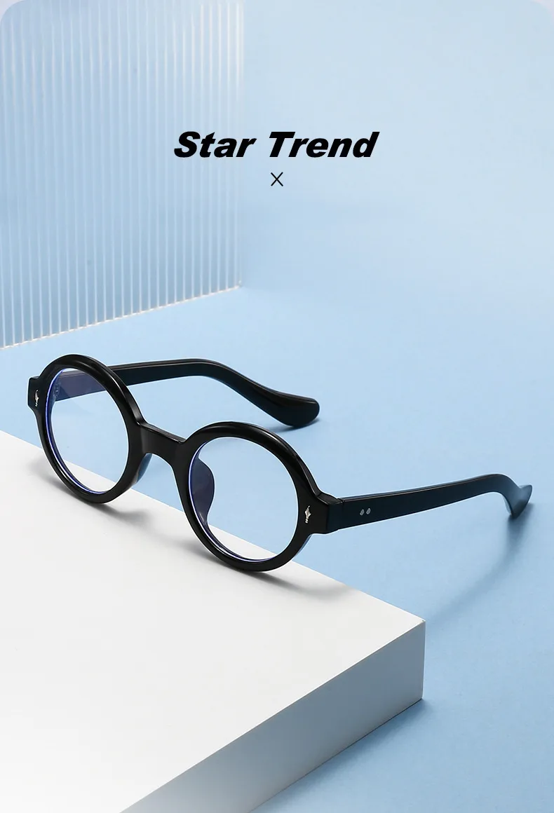 Retro Simple Style Framework Glasses PC UV400 Protection Round Frame Full Frame Glasses display picture 4