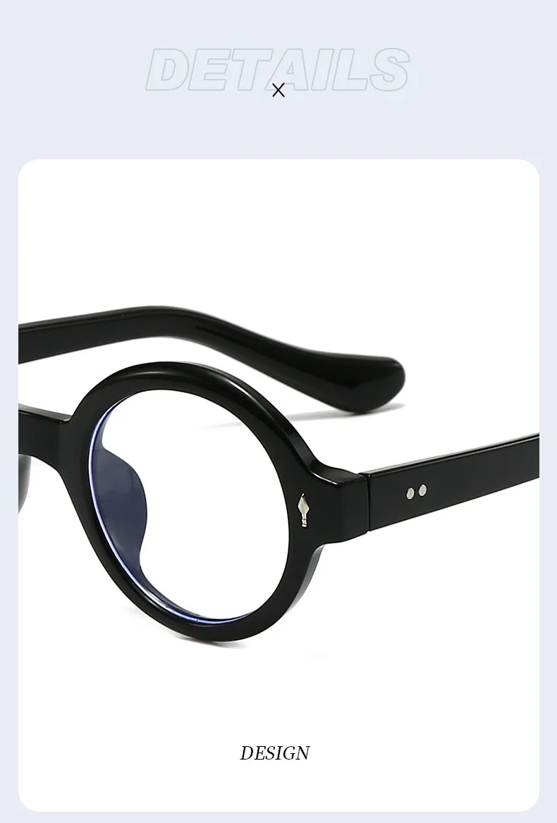 Retro Simple Style Framework Glasses PC UV400 Protection Round Frame Full Frame Glasses display picture 7