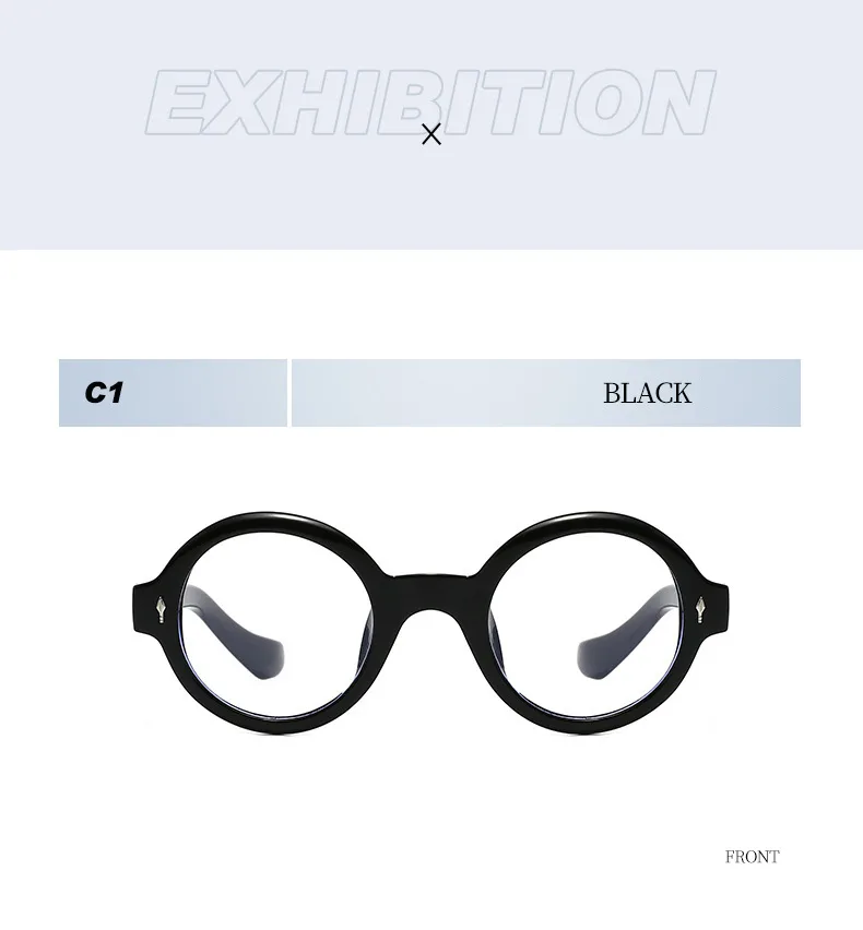 Retro Simple Style Framework Glasses PC UV400 Protection Round Frame Full Frame Glasses display picture 10