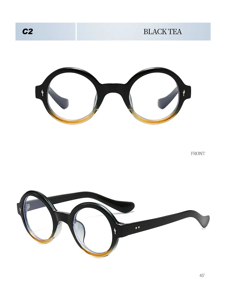 Retro Simple Style Framework Glasses PC UV400 Protection Round Frame Full Frame Glasses display picture 12