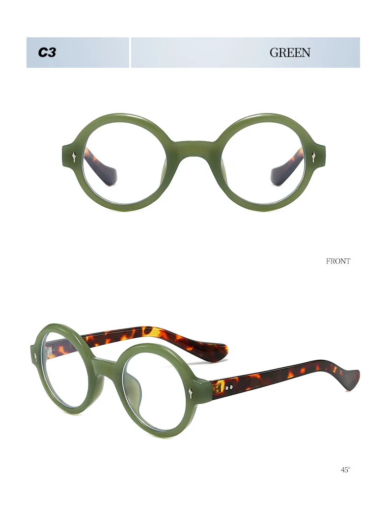 Retro Simple Style Framework Glasses PC UV400 Protection Round Frame Full Frame Glasses display picture 13