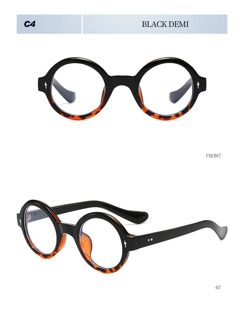Retro Simple Style Framework Glasses PC UV400 Protection Round Frame Full Frame Glasses display picture 14