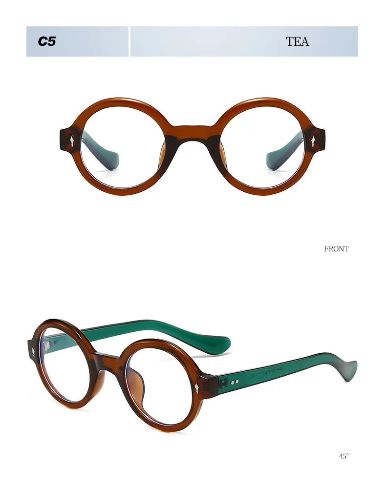 Retro Simple Style Framework Glasses PC UV400 Protection Round Frame Full Frame Glasses display picture 15