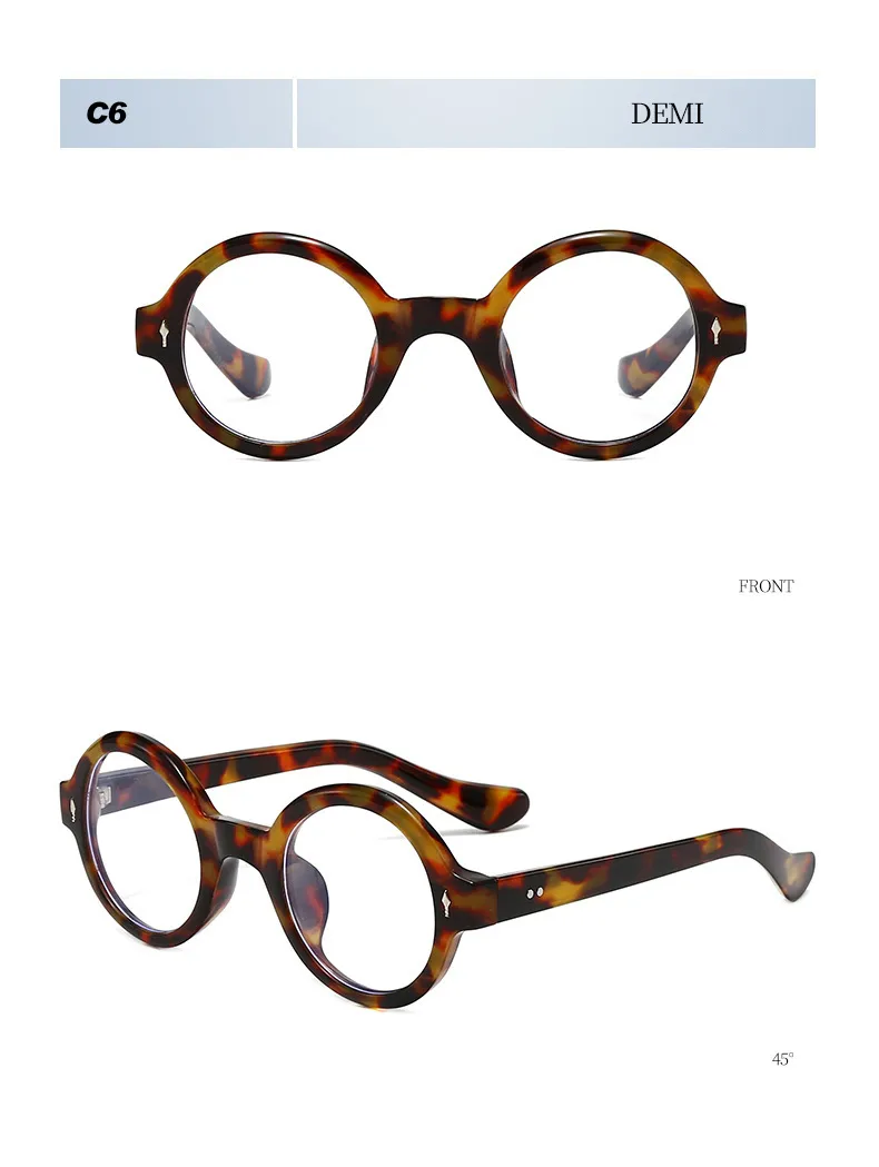Retro Simple Style Framework Glasses PC UV400 Protection Round Frame Full Frame Glasses display picture 16