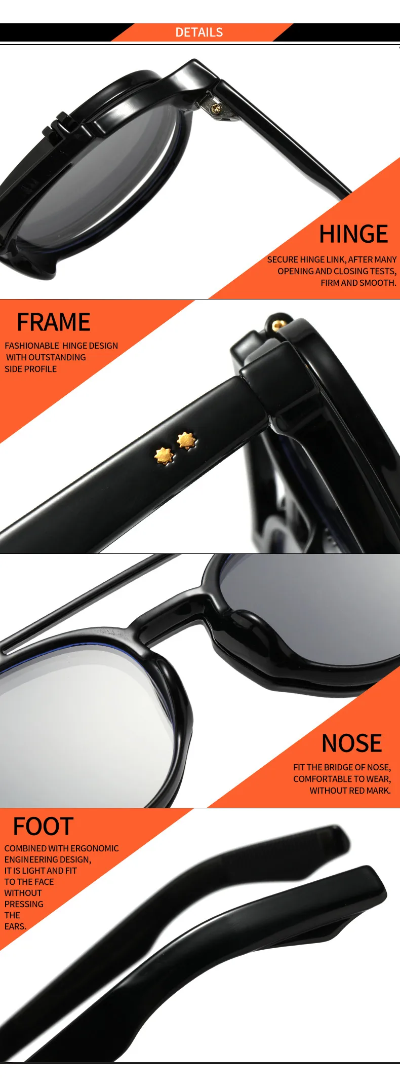 Pilot Flip Punk Sunglasses 4474 Endoscope Anti-blue Light Can Be Equipped With Myopia  Personalized Sunglasses display picture 13