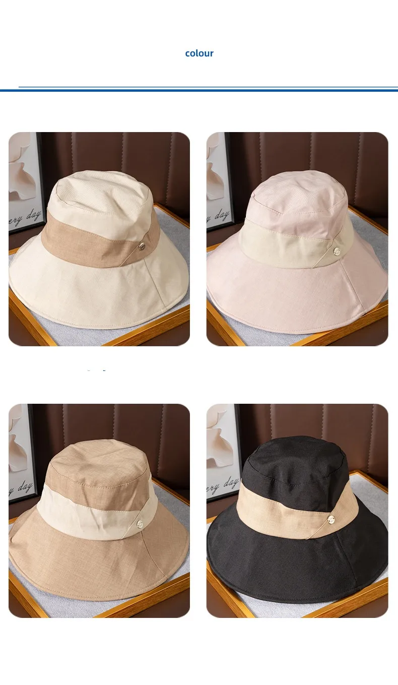 Summer New Style Hat Women's Fashion All-match Fisherman Hat Sunshade Sunscreen Hat Summer Outdoor Anti-ultraviolet Big Hat Brim display picture 2