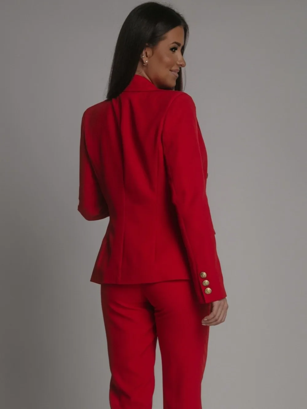 Designed  Wish Explosions Spring Best Selling Long Sleeve Double-breasted Solid Color Stand Collar Small Suit display picture 32