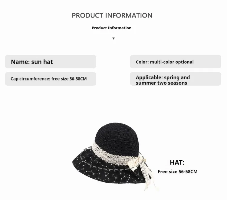 New Style Summer New Hat Female Sweet Temperament Mesh Floral Fisherman Hat Lace Ribbon Bow Sun Hat display picture 1