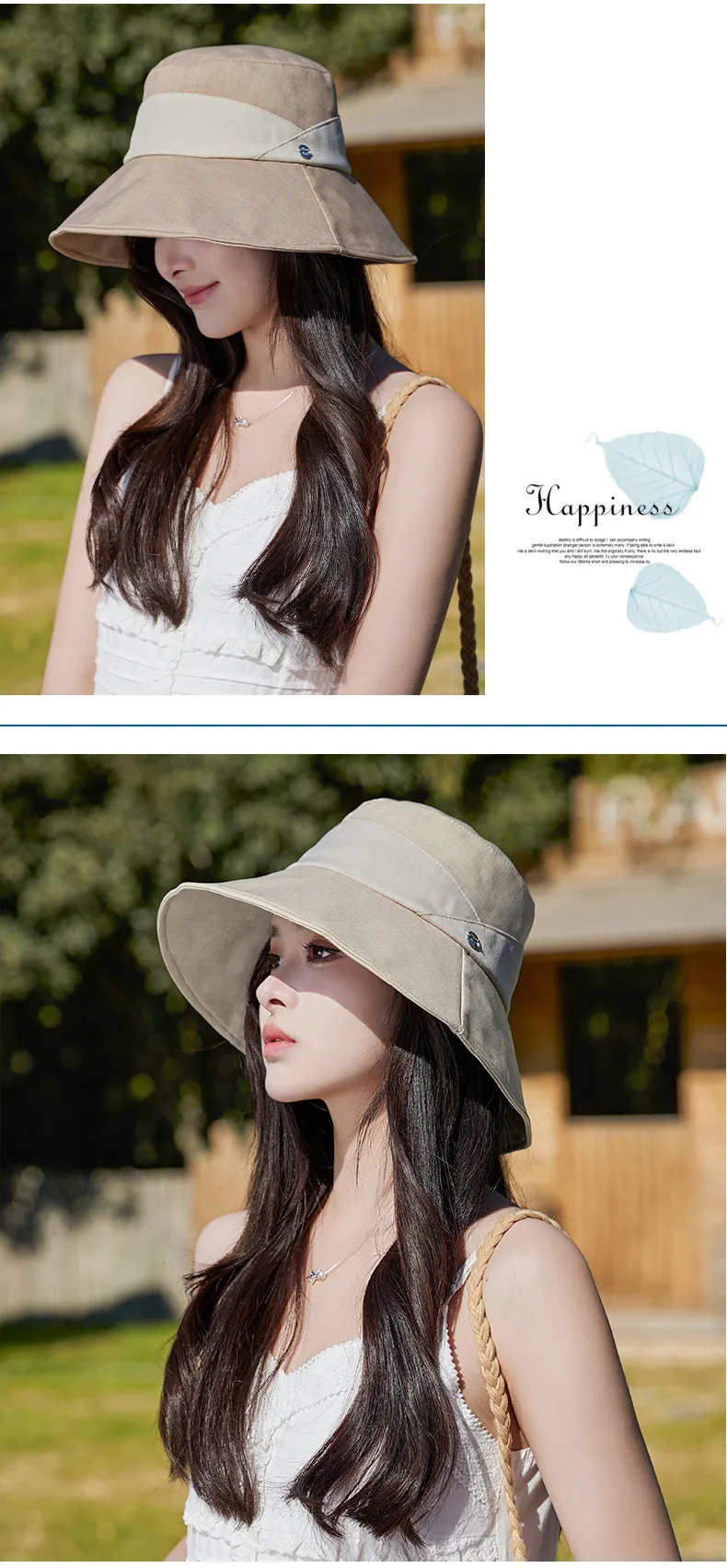 Summer New Style Hat Women's Fashion All-match Fisherman Hat Sunshade Sunscreen Hat Summer Outdoor Anti-ultraviolet Big Hat Brim display picture 5