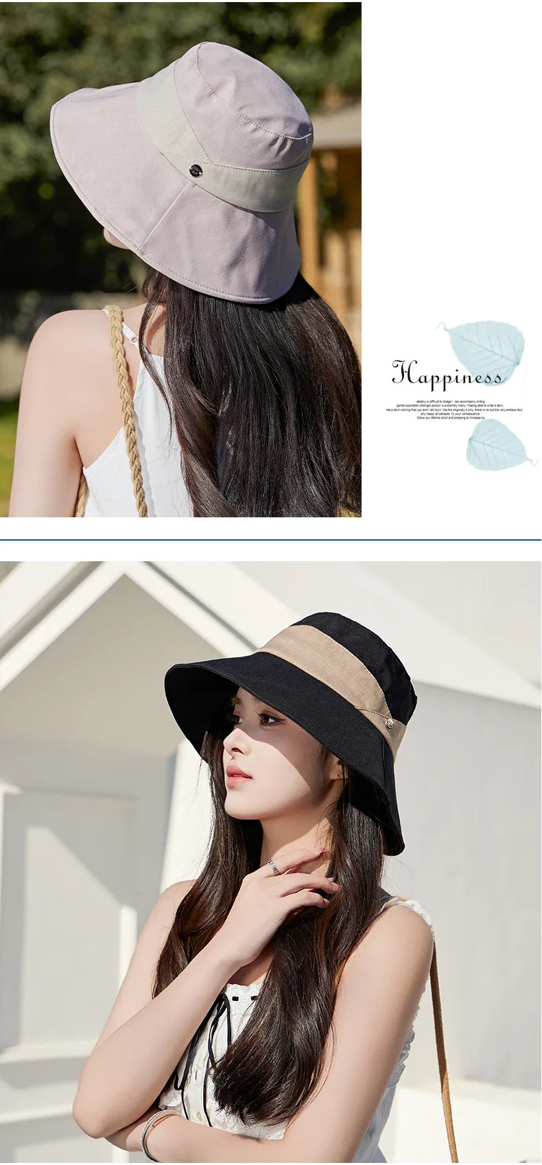 Summer New Style Hat Women's Fashion All-match Fisherman Hat Sunshade Sunscreen Hat Summer Outdoor Anti-ultraviolet Big Hat Brim display picture 8