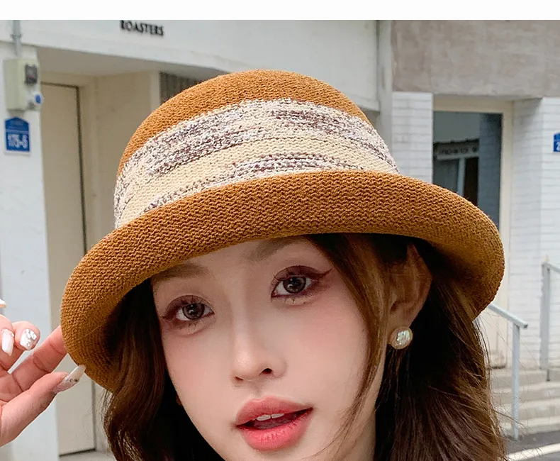 Summer New Style Hat Women's Elegant Elegant Curl-edge Fisherman Hat Women's French Elegant Elegant Elegant Face-making Small Basin Hat display picture 6