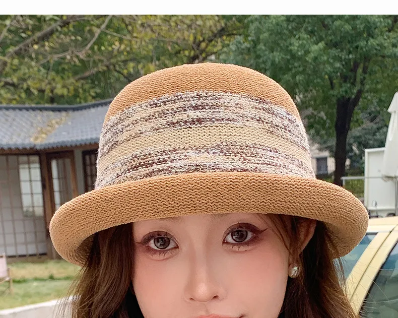 Summer New Style Hat Women's Elegant Elegant Curl-edge Fisherman Hat Women's French Elegant Elegant Elegant Face-making Small Basin Hat display picture 8