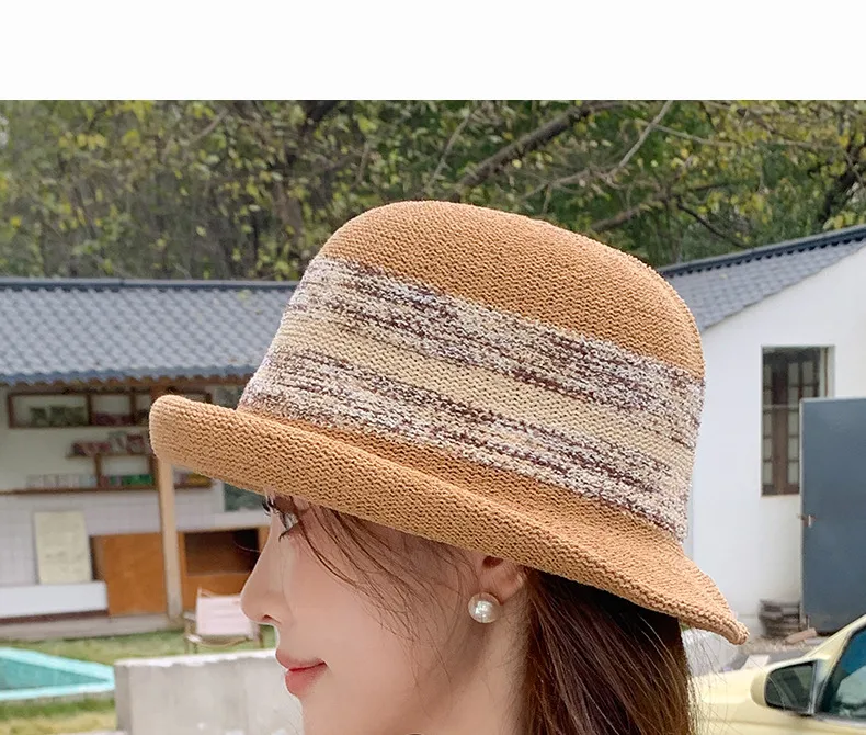 Summer New Style Hat Women's Elegant Elegant Curl-edge Fisherman Hat Women's French Elegant Elegant Elegant Face-making Small Basin Hat display picture 9