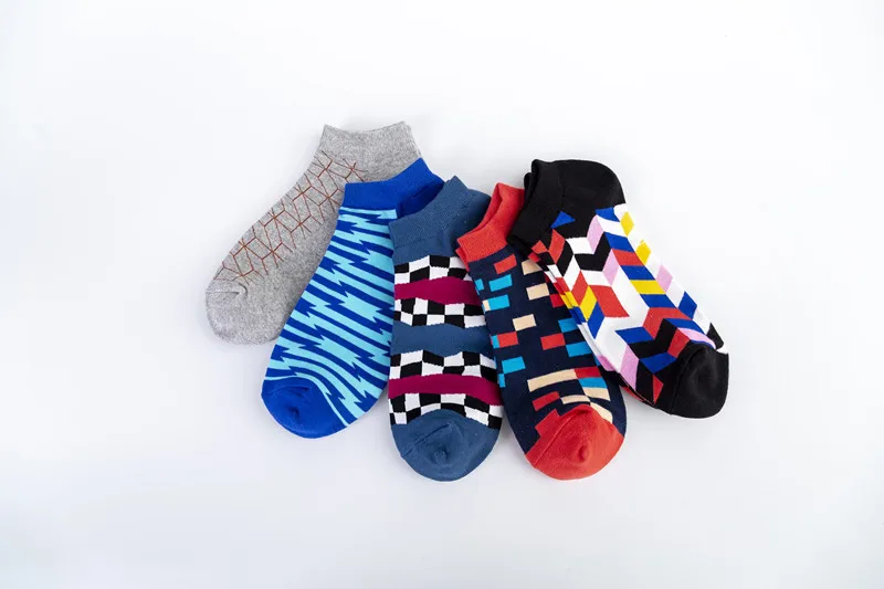 Spring And Summer New Men's Socks Trend New Geometric Series Men's  Version Of The Boat Socks Men's Socks Casual Socks Wholesale display picture 5