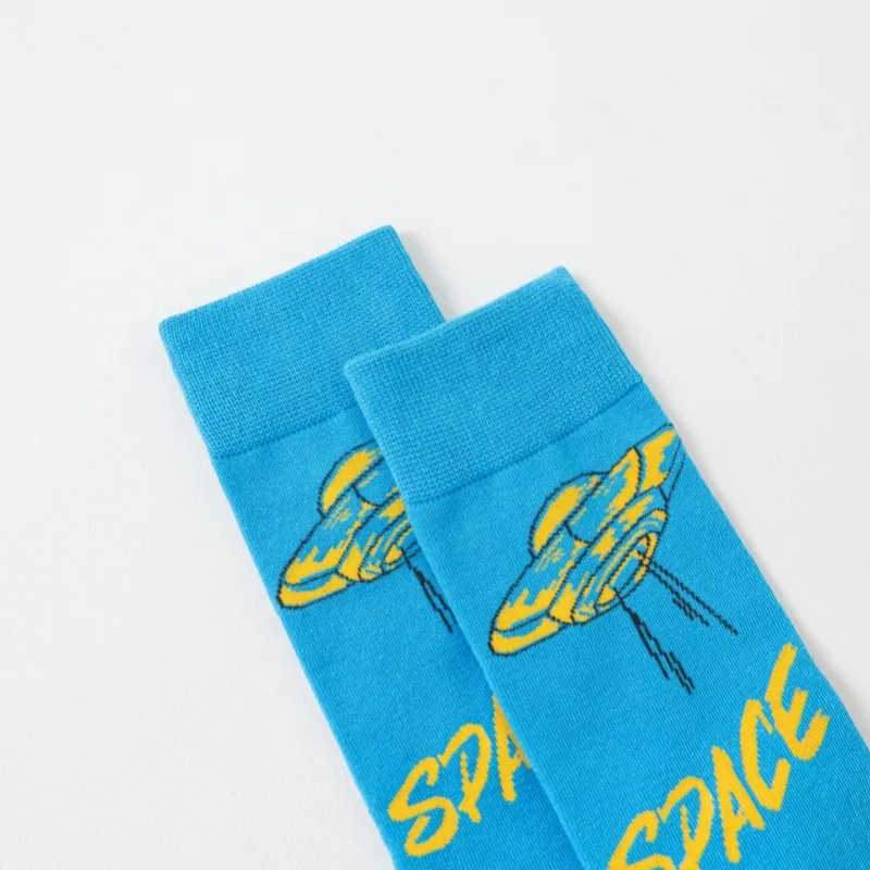 New In Stock Fashion Fashion Socks Socks Wholesale Casual Men's Cotton Socks Astronaut Series Tube Socks Without Clip display picture 5