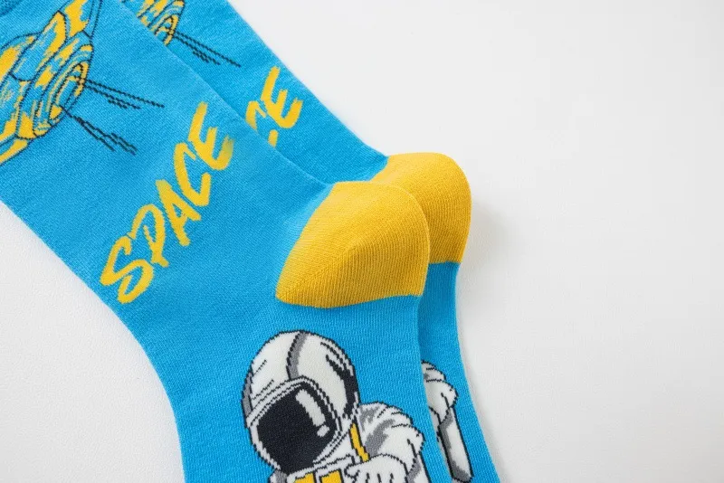 New In Stock Fashion Fashion Socks Socks Wholesale Casual Men's Cotton Socks Astronaut Series Tube Socks Without Clip display picture 6