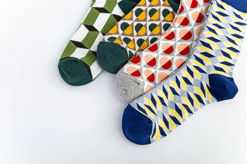 Spot  New British Style Gentleman Tide Socks Casual Happy Socks Wholesale Geometric Pattern display picture 5