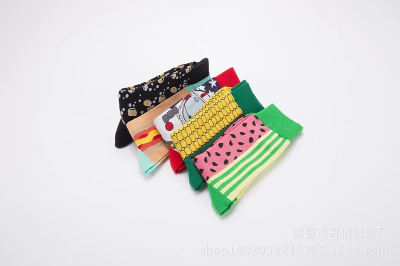 Spot  Fashion Colorful Lovers Socks Happy Socks High Casual Cotton Socks Wholesale display picture 5