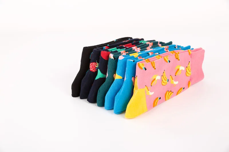 New  Colorful Fruit Men's Socks Socks Manufacturers Wholesale Casual Tube Couple Socks Without Card Head display picture 4