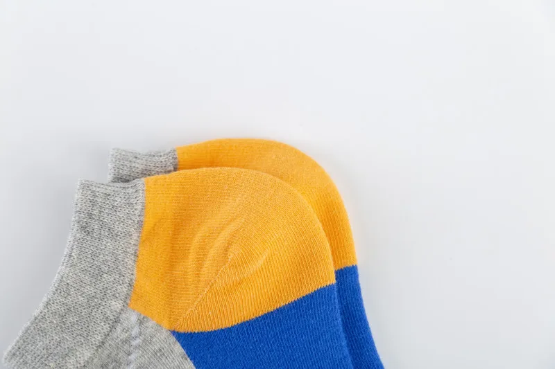 Spring And Summer New Men's Socks Trend Color Large Rhombus Series Men's  Version Of The Boat Socks Men's Socks Casual Socks Wholesale display picture 8