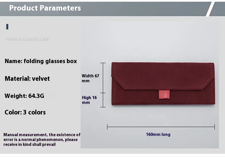 New Plush Box Triangle Folding Box Compression Resistant Full Frame Glasses Case Glasses Bag Printable Logo display picture 1