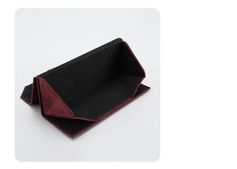 New Plush Box Triangle Folding Box Compression Resistant Full Frame Glasses Case Glasses Bag Printable Logo display picture 4