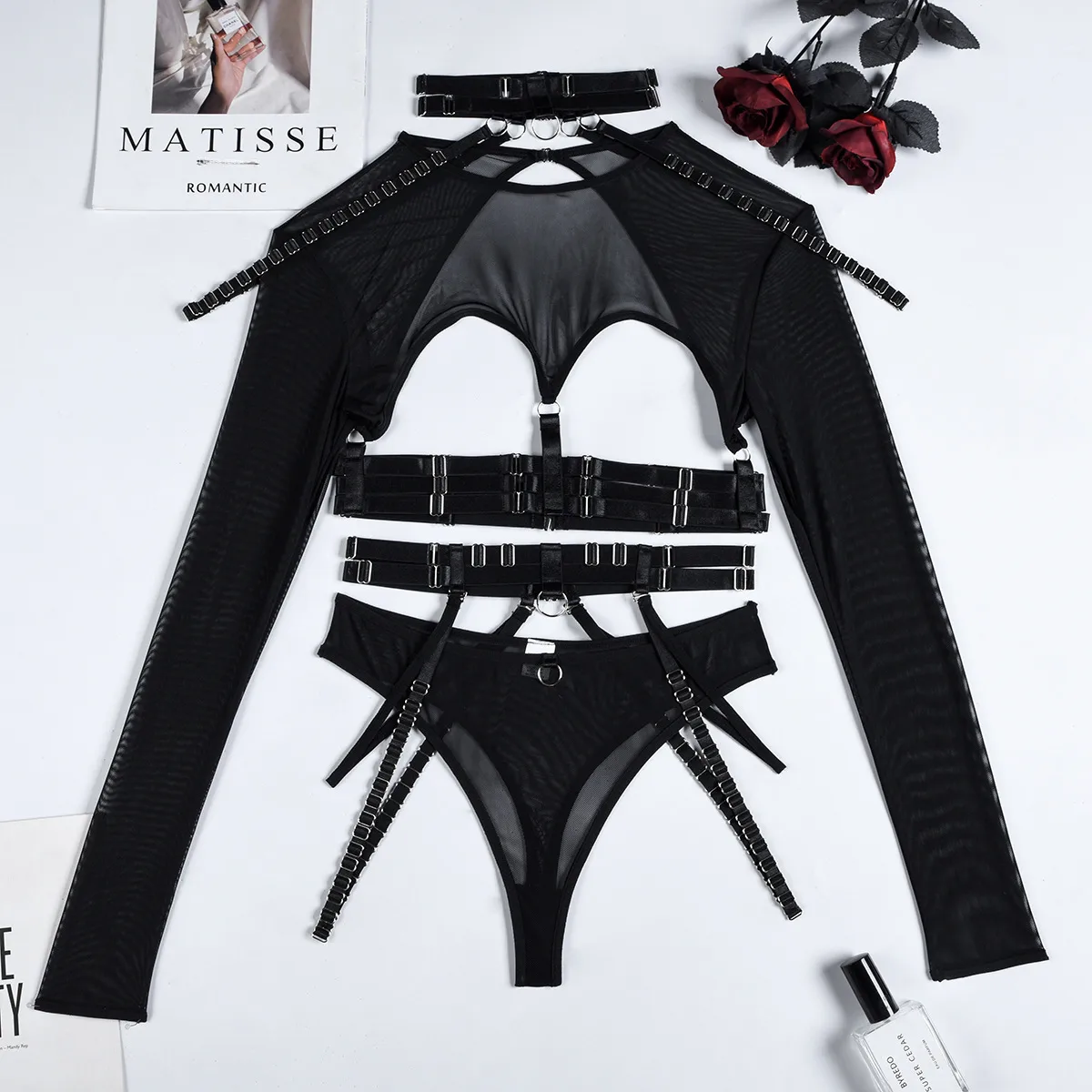Sexy Three-Piece  Explosions Complex Belt Neck Waist Seal Nightclub Sexy Underwear 3243 display picture 45