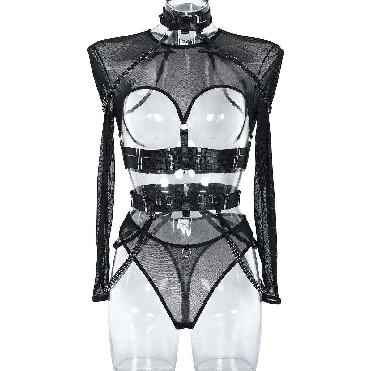 Sexy Three-Piece  Explosions Complex Belt Neck Waist Seal Nightclub Sexy Underwear 3243 display picture 46