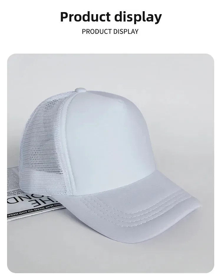 Factory Custom Sponge Net Cap Men And Women Embroidery Printing Logo Travel Advertising Double Solid Color Baseball Duck Tongue Hat display picture 2