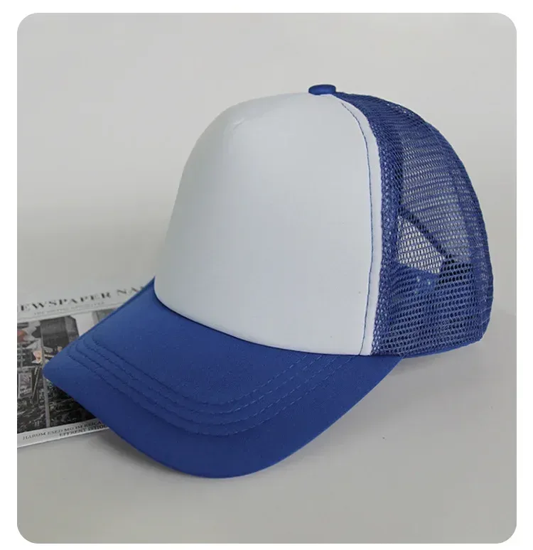 Factory Custom Sponge Net Cap Men And Women Embroidery Printing Logo Travel Advertising Double Solid Color Baseball Duck Tongue Hat display picture 3