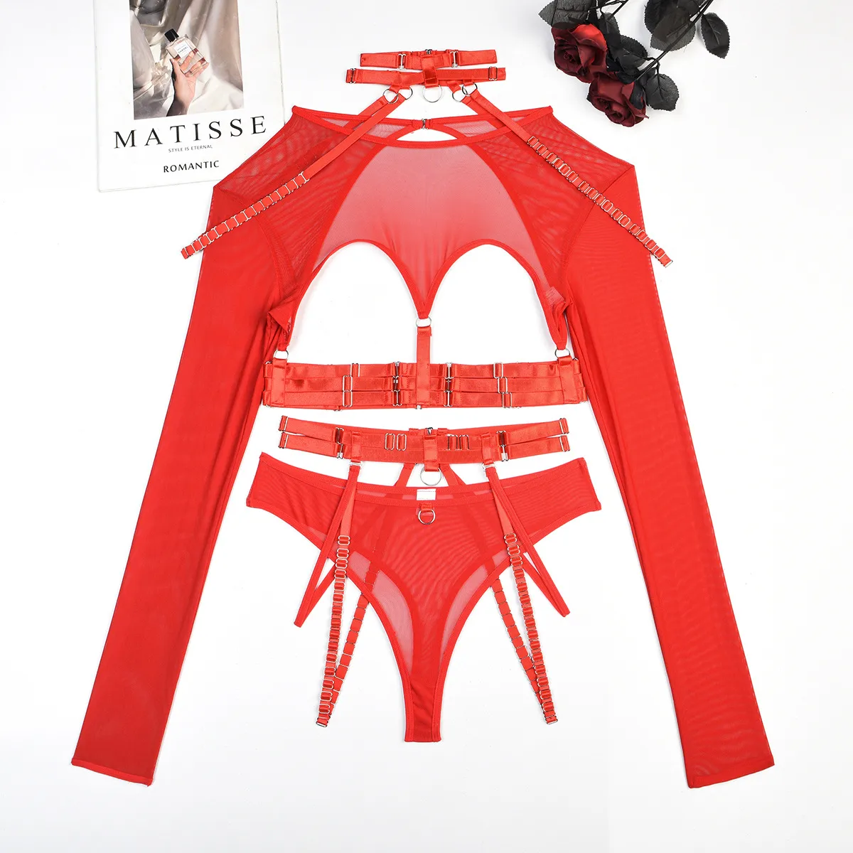 Sexy Three-Piece  Explosions Complex Belt Neck Waist Seal Nightclub Sexy Underwear 3243 display picture 86