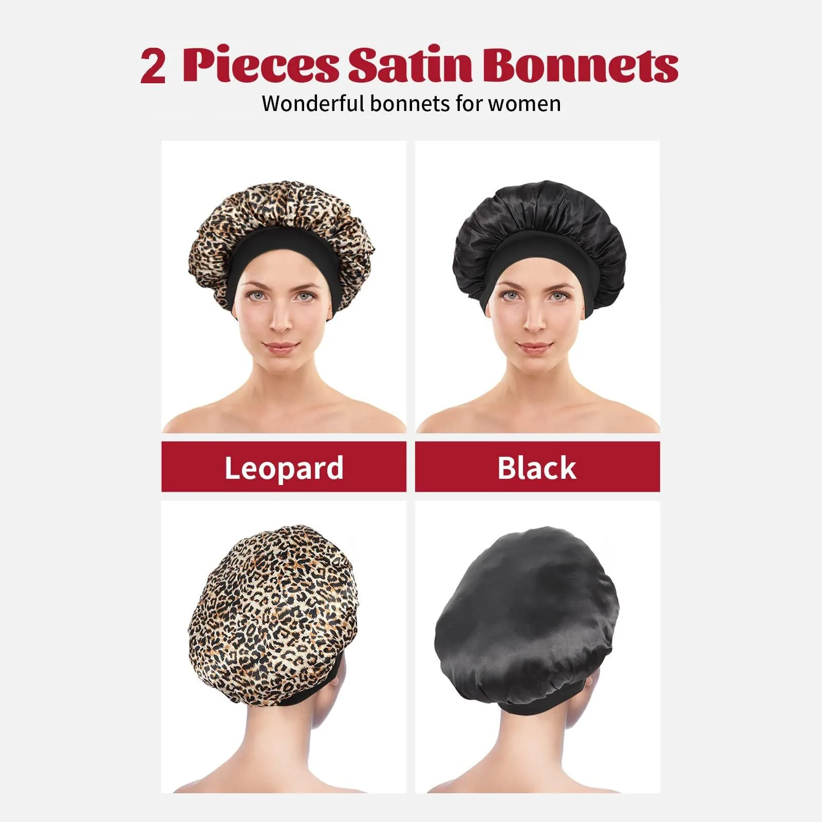Wide-brimmed High Stretch Color Ding Nightcap Women's Beauty Salon Hair Care Hat Moon Chemotherapy Hat display picture 10